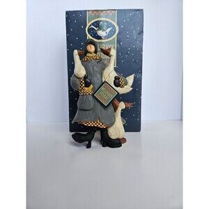 Williraye Studio Folk Art Woman Girl Geese Ducks WW1004